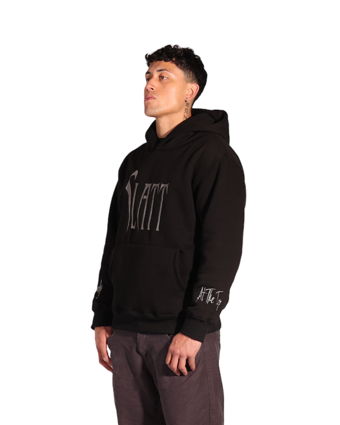 SLATT EMBROIDERY HOODIE "BLACK"