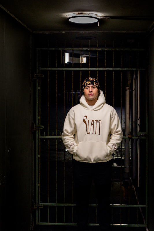 SLATT EMBROIDERY HOODIE "CREAM"