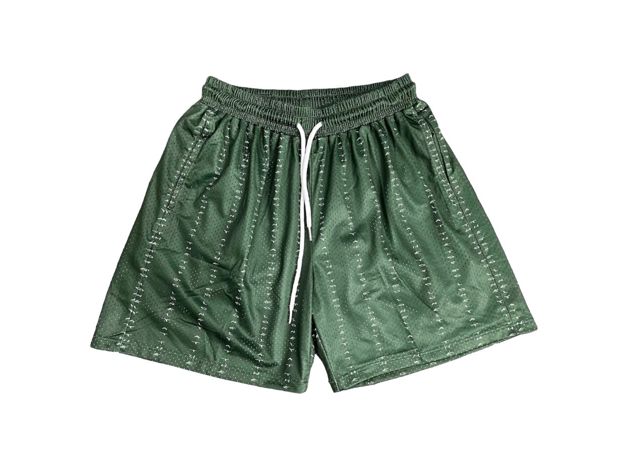 SLATT PINSTRIPE SHORTS "FOREST GREEN"